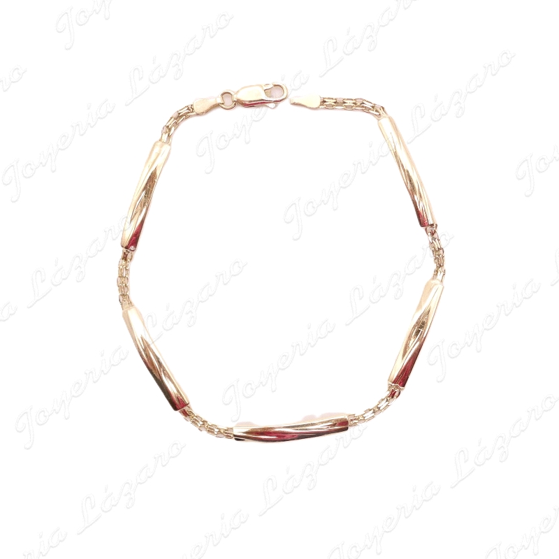 PULSERA ORO 18KT OCASION PLACAS+ CADENITA BISMARK