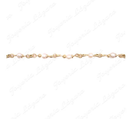 PULSERA ORO 18KT OCASION 7 PERLAS 5.5MM 4.7GR