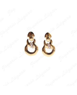 PEND. LARGOS ORO 18KT OCASION DOS CUERPOS BISAGRA+CIRCO CENTRO PRESION