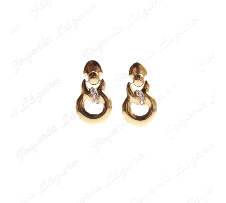 PEND. LARGOS ORO 18KT OCASION DOS CUERPOS BISAGRA+CIRCO CENTRO PRESION