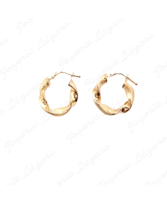 PEND. AROS ORO 18KT SEMINUEVOS RIZADOS 2.8MMX1.1 INT.