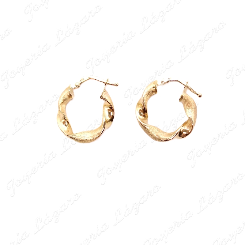 PEND. AROS ORO 18KT SEMINUEVOS RIZADOS 2.8MMX1.1 INT.