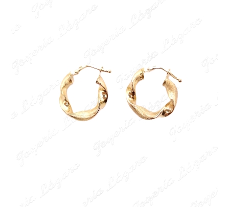 PEND. AROS ORO 18KT SEMINUEVOS RIZADOS 2.8MMX1.1 INT.