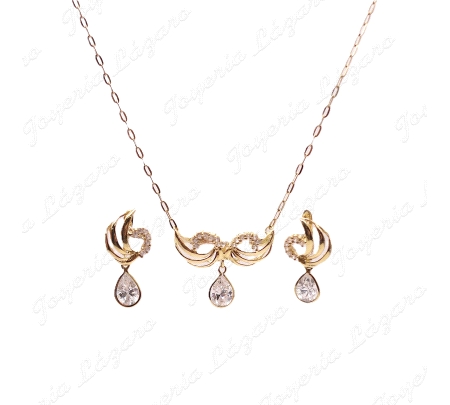 PEND. ORO 18KT SEMINUEVOS BANDAS CALADAS +LAGRIMA CIRCONITA  C. CAT. C