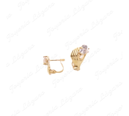 PEND. ORO 18KT SEMINUEVOS MANO CON CIRCONITA CORAZON C. CAT.