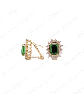 PEND. ORO 18KT OCASION ROSETON CIRCO VERDE+CIRCNOITAS C,OMEGA