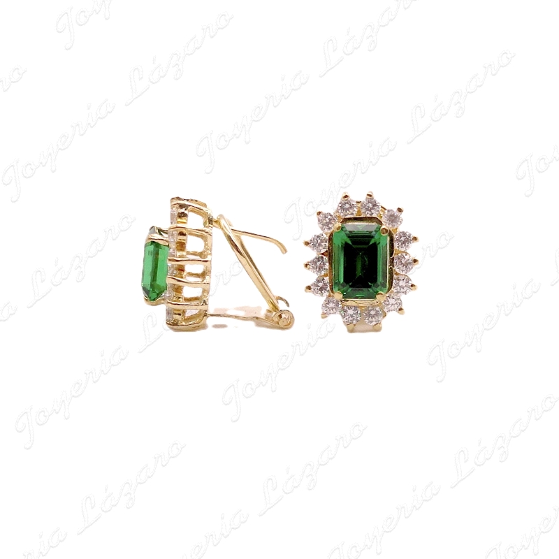 PEND. ORO 18KT OCASION ROSETON CIRCO VERDE+CIRCNOITAS C,OMEGA