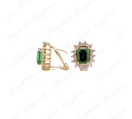 PEND. ORO 18KT OCASION ROSETON CIRCO VERDE+CIRCNOITAS C,OMEGA
