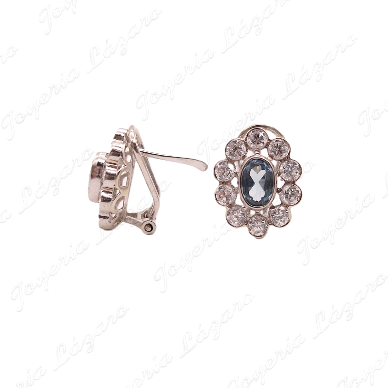 PEND. ORO 18KT BLANCO OCASION CIRCO+AGUAMARINA C. OMEGA