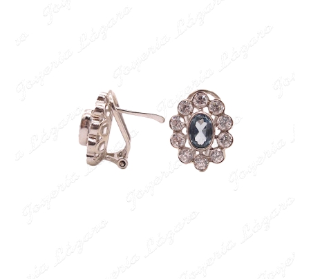 PEND. ORO 18KT BLANCO OCASION CIRCO+AGUAMARINA C. OMEGA