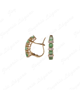 PEND. ORO 18KT OCASION ESMERALDAS+CIRCONITAS EN HILERA C. CAT.