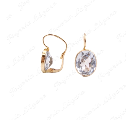 PEND. ORO 18KT SEMINUEVO AGUAMARINA OVAL 11X12 ARCO BALLESTILLA