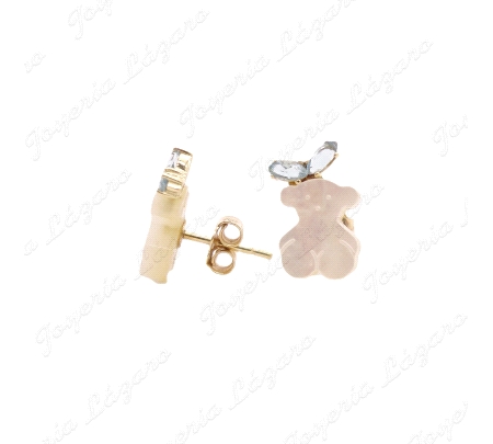 PEND. ORO 18KT OCASION tous osito nácar+aguamarina c. pres.