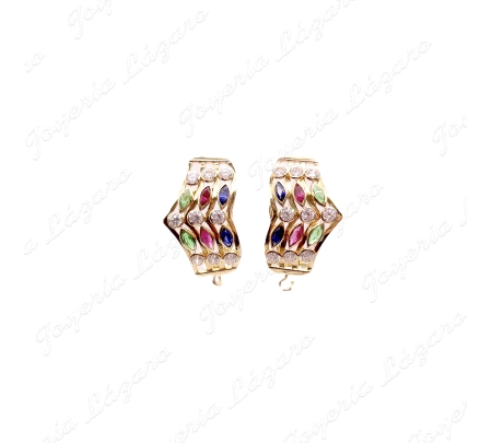 PEND. ORO 18KT OCASION CIERRE OMEGA CIRCO MARQUESA TRICOLOR