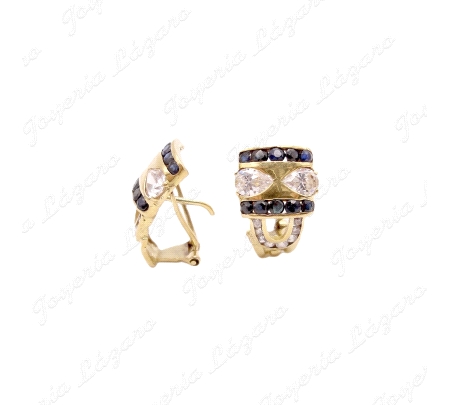 PEND. ORO 18KT OCASION CIERRE OMEGA, ONIX Y CIRCONITAS