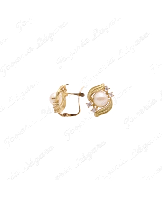 PEND. ORO 18KT OCASION PERLA+2 HOJITAS C. CATALAN