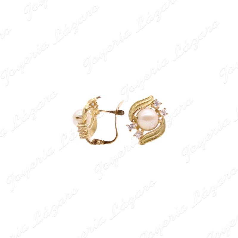 PEND. ORO 18KT OCASION PERLA+2 HOJITAS C. CATALAN