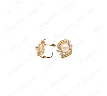PEND. ORO 18KT OCASION PERLA+2 HOJITAS C. CATALAN