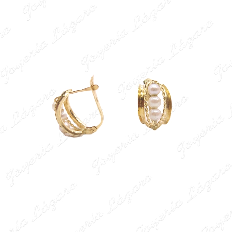 PEND. ORO 18KT OCASION 3 PERLITAS PASADAS C. CATALAN