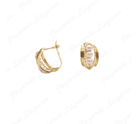 PEND. ORO 18KT OCASION 3 PERLITAS PASADAS C. CATALAN