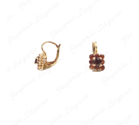PEND. ORO 18KT OCASION ROSETON GRANATE.