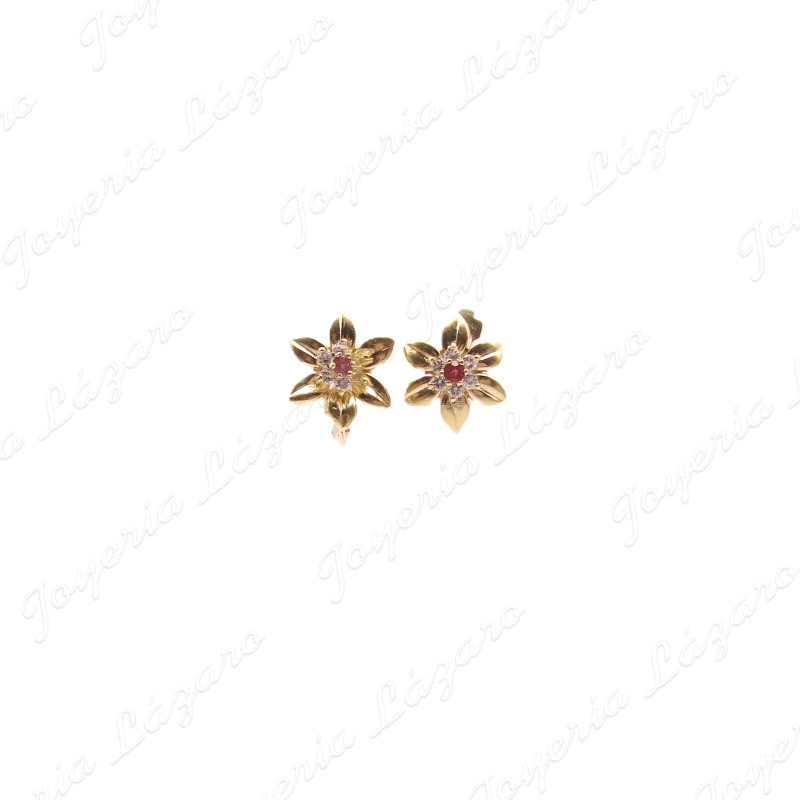 PEND. ORO 18KT OCASION FLOR 6 PETALOS CIERRE CATALAN