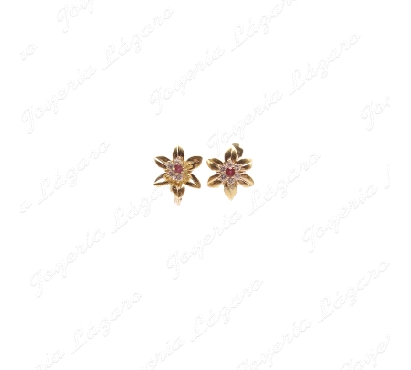 PEND. ORO 18KT OCASION FLOR 6 PETALOS CIERRE CATALAN