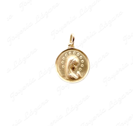 MEDALLA ORO 18KT OCASION 18MM VIRGEN NIÑA