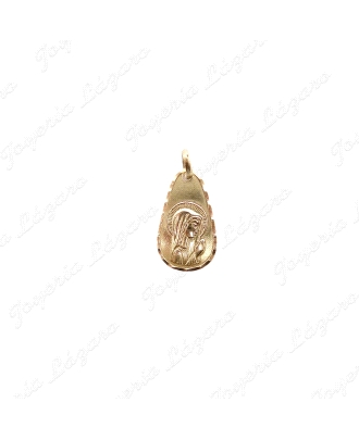 MEDALLA ORO 18KT OCASION VIRGEN NIÑA GOTA 19X11