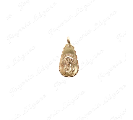 MEDALLA ORO 18KT OCASION VIRGEN NIÑA GOTA 19X11