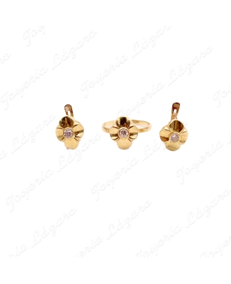 JUEGOS ORO 18KT SEMINUEVO PEN C. CAT+SORT, FLOR CIRCO CENTRO