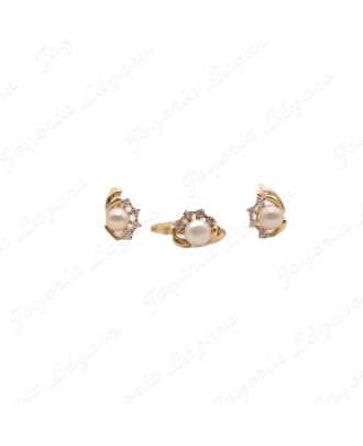 JUEGOS ORO 18KT OCASION SORT+PEN. PERLA +CIRCO C. CAT.