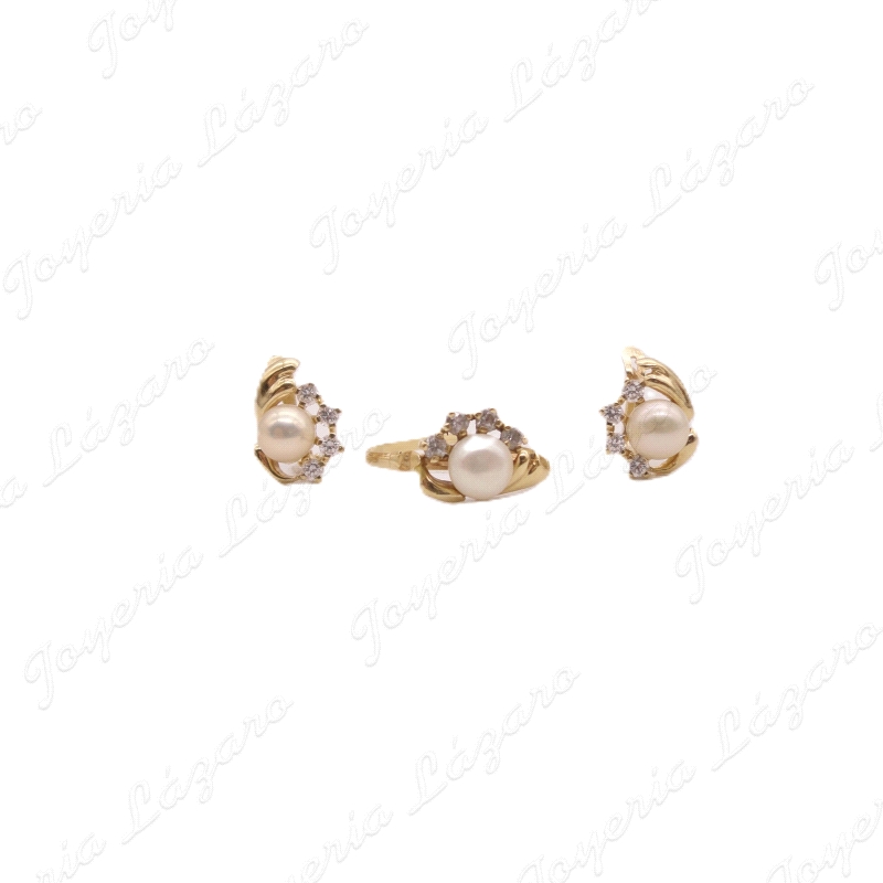 JUEGOS ORO 18KT OCASION SORT+PEN. PERLA +CIRCO C. CAT.