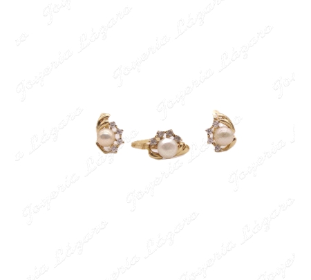 JUEGOS ORO 18KT OCASION SORT+PEN. PERLA +CIRCO C. CAT.