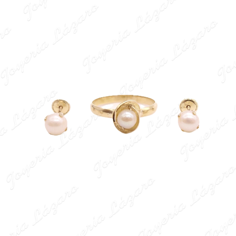 JUEGOS ORO 18KT OCASION SORT.+PEND. TOR. PERLAS SINT. 5MM