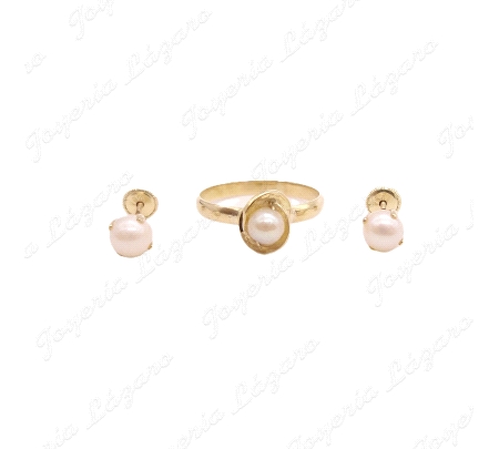 JUEGOS ORO 18KT OCASION SORT.+PEND. TOR. PERLAS SINT. 5MM