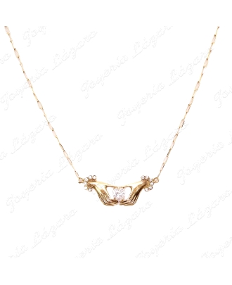GARGANTILLA ORO 18KT SEMINUEVA MANOS CON CIRCO CORAZON