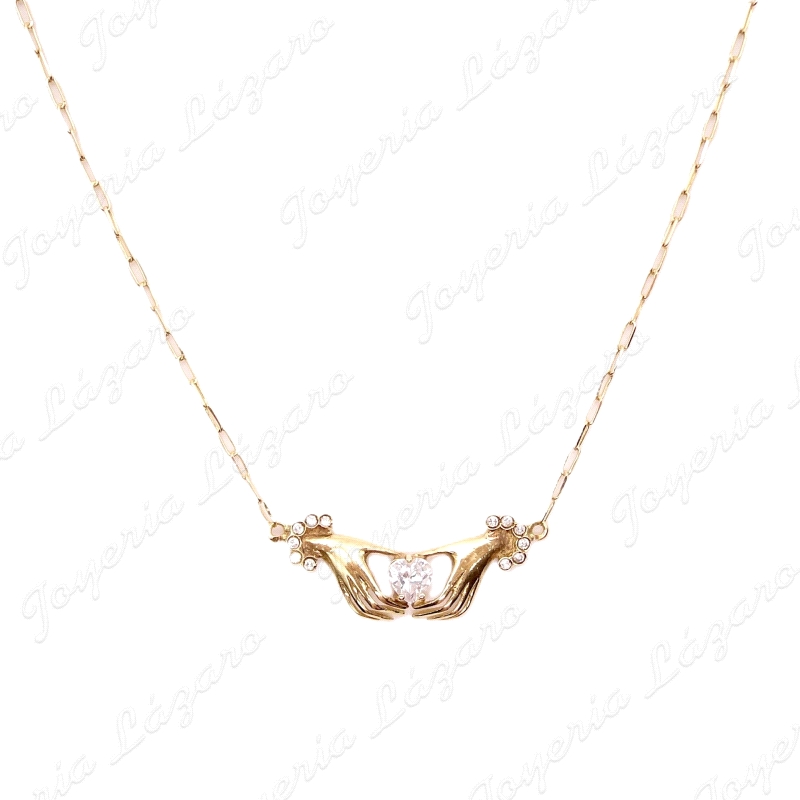 GARGANTILLA ORO 18KT SEMINUEVA MANOS CON CIRCO CORAZON