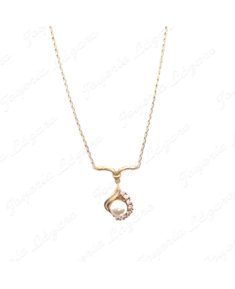 GARGANTILLA ORO 18KT OCASION  BARBADA MOTIVO CON PERLA +CERCO CIRCO.