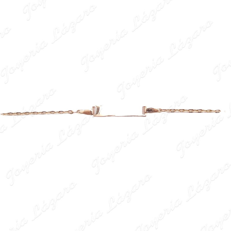 ESCLAVA BEBE ORO 18KT OCASION FORZADA  PLACA RECTANGULO RECTA
