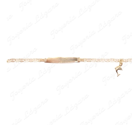 ESCLAVA BEBE ORO 18KT OCASION 2 POSTURA CON DELFIN