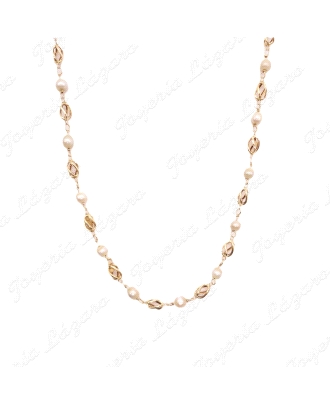 COLLAR ORO 18KT OCASION PERLITAS REDONDAS+JAULAS