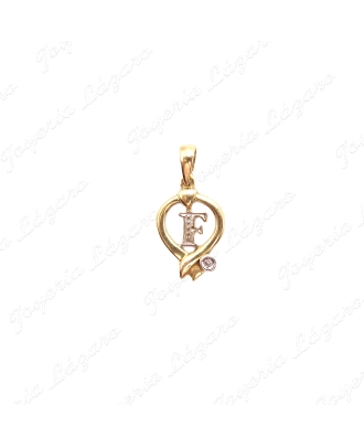 COLGANTE ORO 18KT SEMINUEVO CORAZON F EN CENTRO