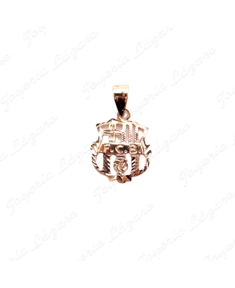 COLGANTE ORO 18KT SEMINUEVO FUTBOL BARCELONA BARÇA 14X17MM SIN ASA