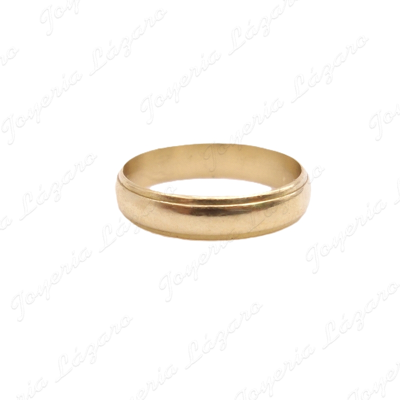 ALIANZA ORO 18KT OCASION 1/2 CAÑA 4MM SURCOS EN FILOS