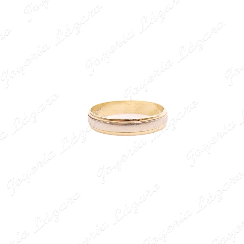 ALIANZA ORO 18KT OCASION 4MM 1/2 CAÑA BANDA CENTOR ANTES BL