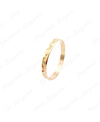 ALIANZA ORO 18KT OCASION 3MM TALLADO X Y CIRCULO