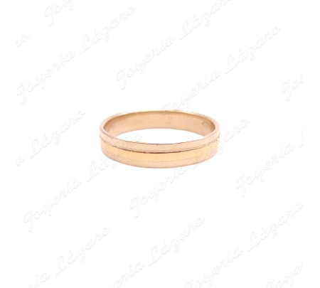 ALIANZA ORO 18KT OCASION 4MM 3 BANDAS BRILLO