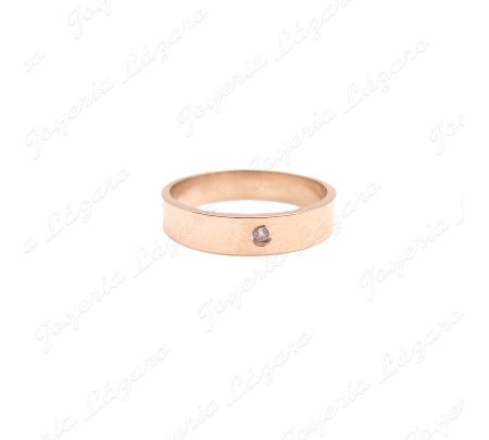 ALIANZA ORO 18KT OCASION PLANA 4MM ROSA + CIRCO