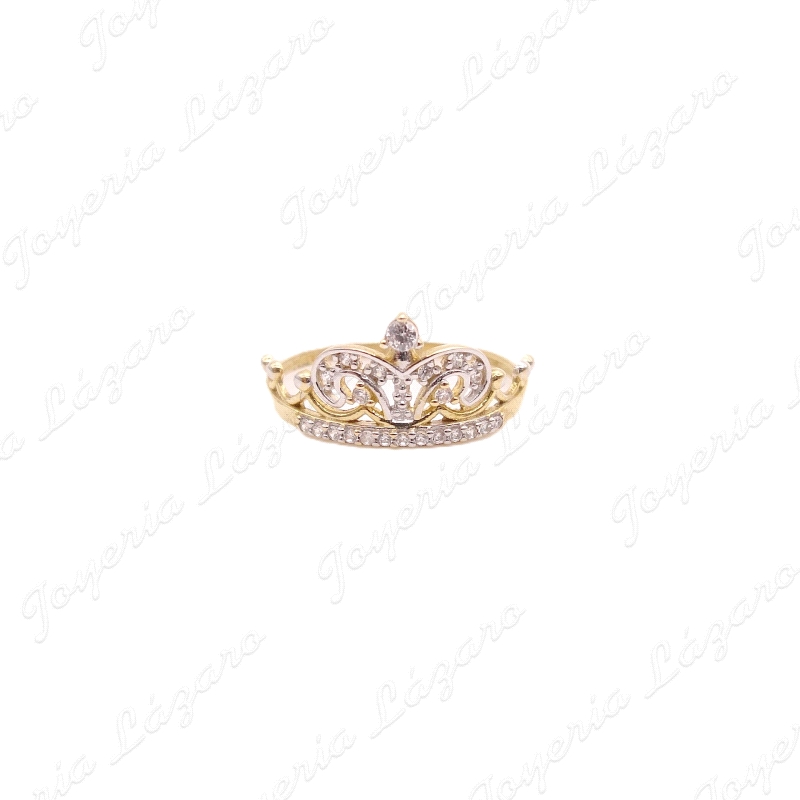 SORTIJA ORO 18 KTS CORONA CIRCONITAS